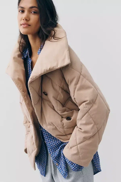 Varley Evren Quilted Jacket In Nude