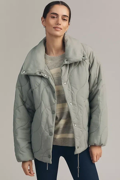 Varley Fabia Quilted Jacket Top In Gray