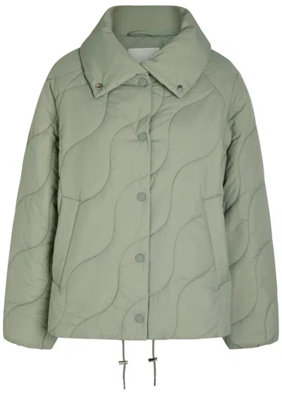 Varley Fabia Quilted Nylon Jacket In Green