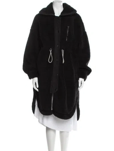 Pre-owned Varley Faux Fur Coat In Black