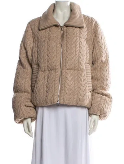 Pre-owned Varley Faux Fur Coat In Neutral