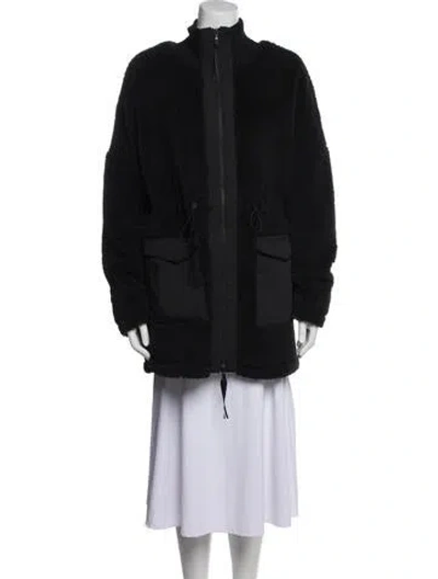 Pre-owned Varley Faux Fur Jacket In Black