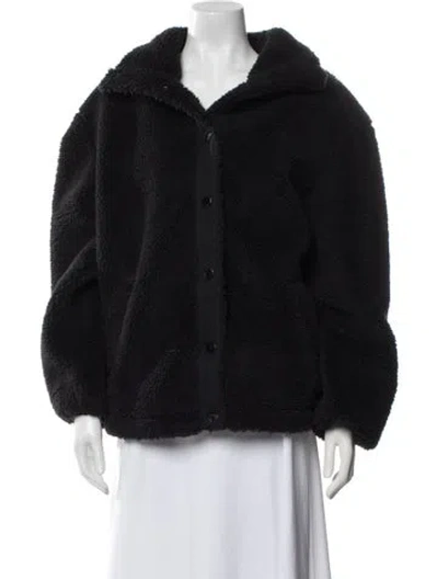 Pre-owned Varley Faux Fur Jacket In Black