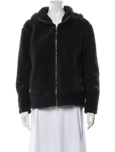 Pre-owned Varley Faux Fur Jacket In Black
