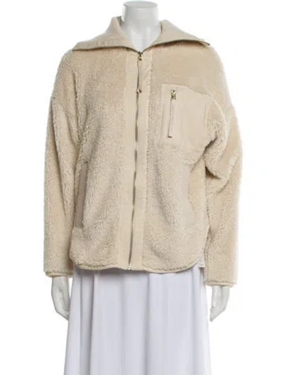 Pre-owned Varley Faux Fur Jacket In Neutral