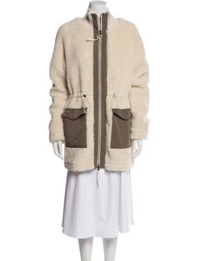 Pre-owned Varley Faux Fur Jacket In Neutral