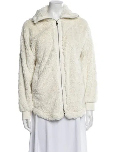 Pre-owned Varley Faux Fur Jacket In Neutral