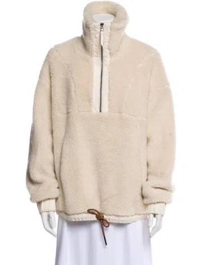Pre-owned Varley Faux Fur Jacket In Neutral