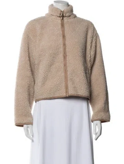 Pre-owned Varley Faux Fur Jacket In Neutral