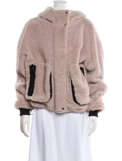 Pre-owned Varley Faux Fur Jacket In Pink