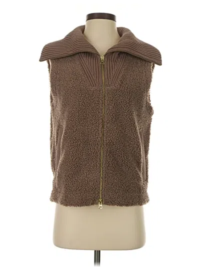 Pre-owned Varley Faux Fur Vest In Brown