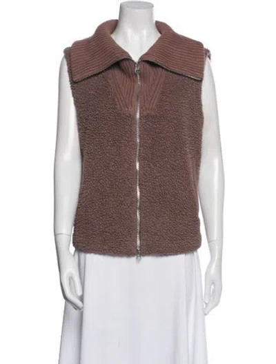 Pre-owned Varley Faux Shearling Vest In Neutral