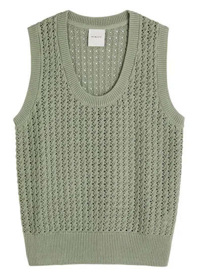 Varley Ferns Open Knit Tank In Green