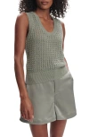 Varley Ferns Open Stitch Sweater Tank In Gray