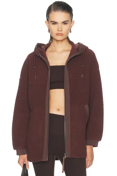 Varley Fey Relaxed Fleece Jacket In Brown