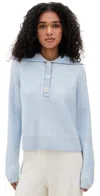 Varley Filey Plated Sweater Mist Blue In Blue