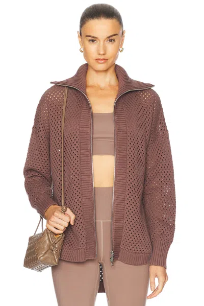 Varley Finn Longline Knit Jacket In Peppercorn