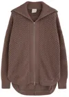 Varley Finn Open-knit Cotton Jacket In Brown
