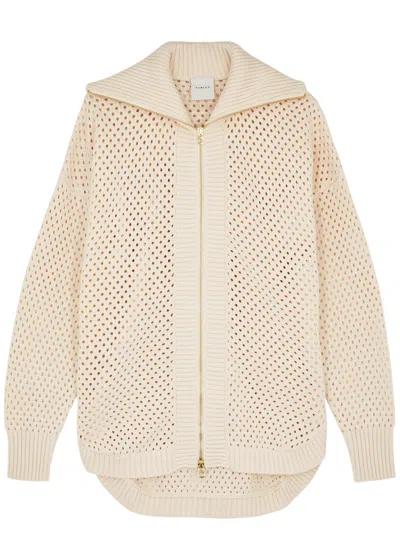 Varley Finn Open-knit Cotton Jacket In Ivory
