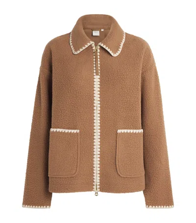 Varley Fleece Embroidered Ruiko Jacket In Brown