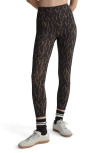 Varley Form High Waist Pocket Leggings In Carob Fragment Snake