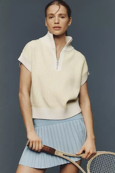 Varley Fowley Short-sleeve Knit Pullover In White