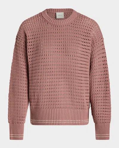 Varley Fox Crochet-knit Crewneck Sweater In Woodrose