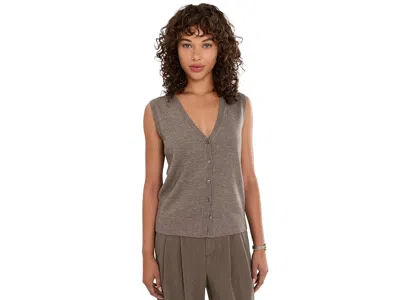 Varley Frankie Knit Top Women's Vest Cinder Marl: Xl In Brown