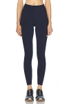 Varley Freesoft Cropped Stretch-jersey Leggings In Sky Captain
