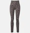 Varley Freesoft Cheetah-print High-rise Leggings In Black