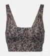 Varley Freesoft Cori Cheetah-print Sports Bra In Black