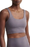 Varley Womens Dark Gull Grey Cori Moisture-wicking Stretch-woven Sports Bra