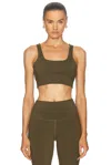 Varley Womens Cori Moisture-wicking Stretch-woven Sports Bra Dark Olive In Dark Olive