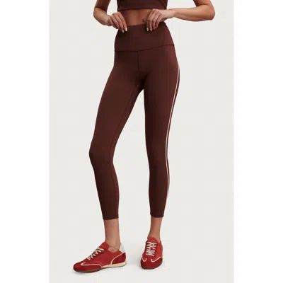 Varley Freesoft Piped High Waist 7/8 Leggings In Brown