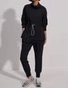Varley Adelaine Ribbed-knit Sweatshirt In Black