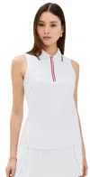 Varley Fritton Performance Tank Top In White/haute Red