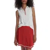 Varley Fritton Performance Tank Top In White/haute Red