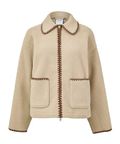 Varley Front Zip Jacket In Nude
