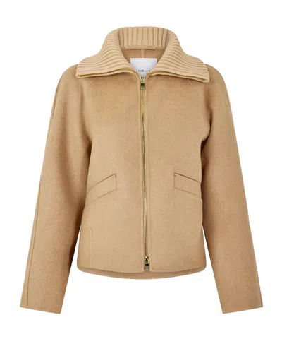 Varley Front Zipper Jacket In Nude