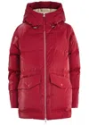 Varley Fullerton Quilted Hooded Shell Coat In Red