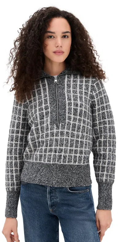 Varley Furley Half Zip Knit Charcoal Marl In Gray