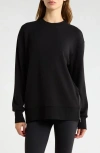 Varley Charter Side-zip Crewneck Sweatshirt In Animal Print