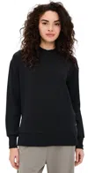 Varley Charter Side-zip Crewneck Sweatshirt In Black