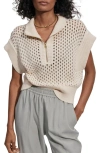 Varley Gaines Short-sleeve Half-zip Knit Pullover In Whitecap Grey