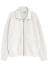 Varley Womens Garcia Zip-through Stretch-jersey Sweatshirt Ivory Marl In Ivory