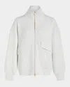Varley Garcia Full Zip Sweatshirt In Ivory Marl