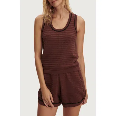 Varley Womens Ironwood Gideon Sleeveless Cotton-knit Tank Top Xs In Brown