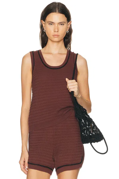 Varley Gideon Knit Tank Top In Brown