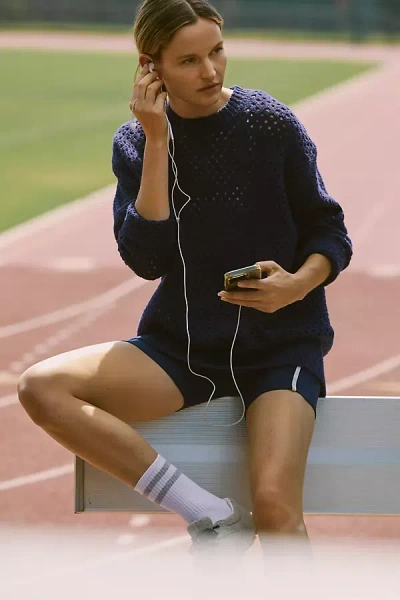 Varley Grady Bouclé Knit Sweater In Blue
