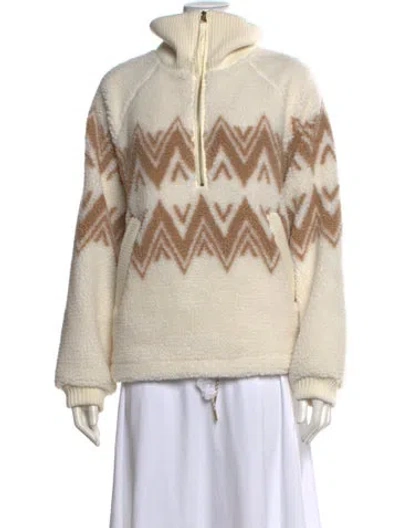 Pre-owned Varley Graphic Print Mock Neck Sweater W/ Tags In Neutrals